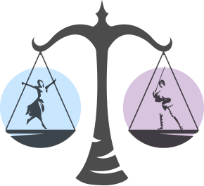 Waga symbolizująca równowagę wewnętrzną w umyśle